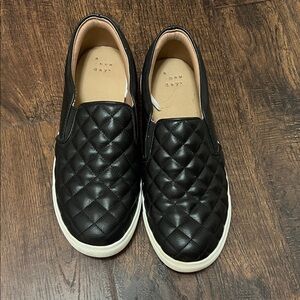 a new day Black Quilted Slip-On Shoes